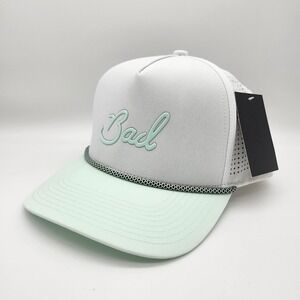 NWT Bad Birdie Active Bad Hat Minty Fresh White Green Snapback Golf Cap Rope